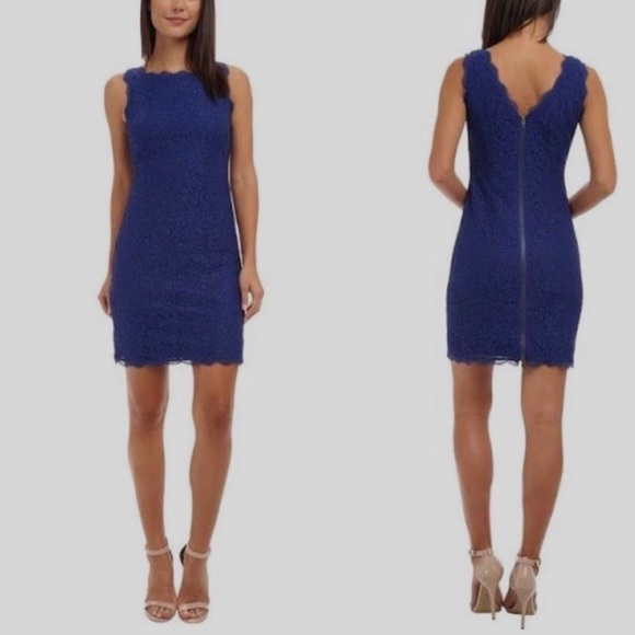 ADRIANNA PAPPEL BLUE CROCHET DRESS - Picture 1 of 14